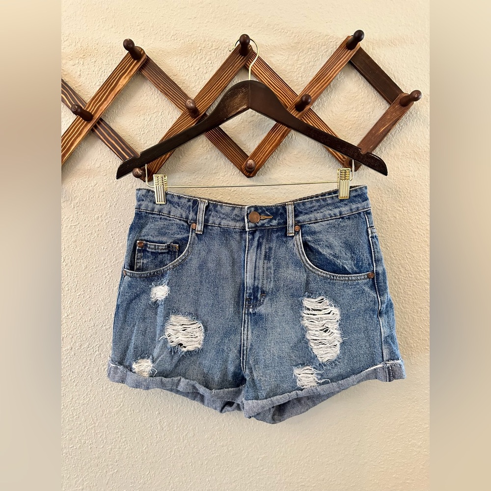 Cotton on high waisted denim shorts